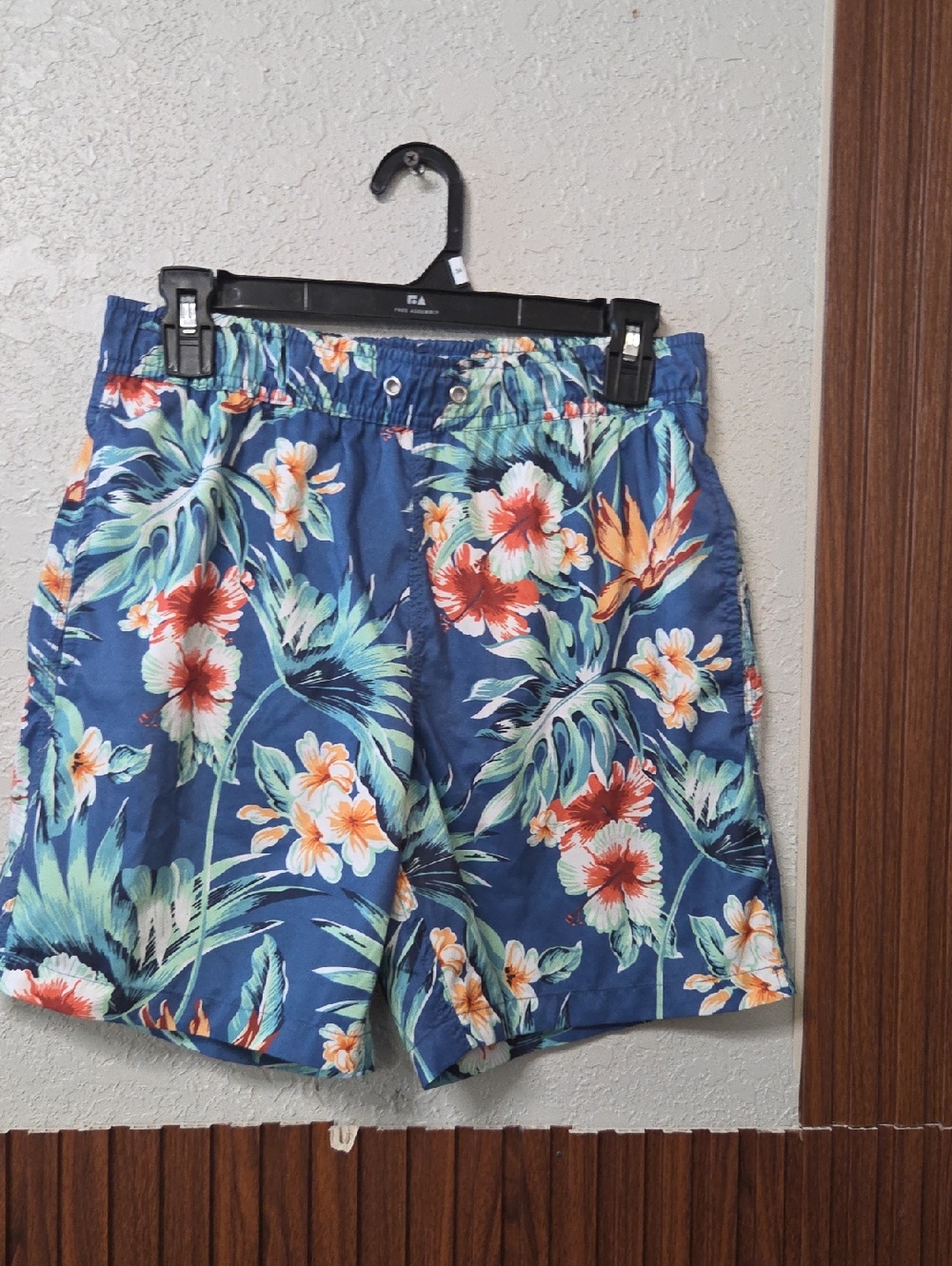 Blue Wave Tropical Palm Tree Swim Trunks 🌊 Summer Vibe Board Shorts S